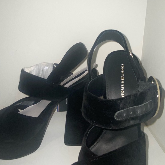 Tommy Hilfiger velvet platform block heel - Picture 4 of 6